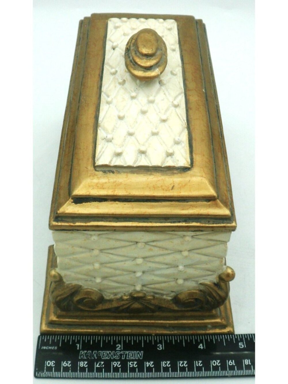 Hollywood Regency Style Weighted Ornate Jewelry Valet Dresser Box - Picture 10 of 11